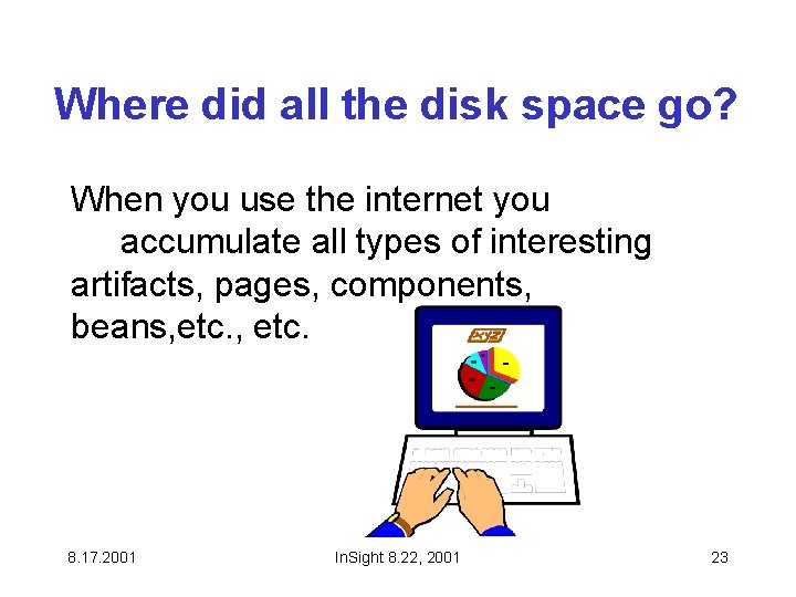 Where did all the disk space go? When you use the internet you accumulate