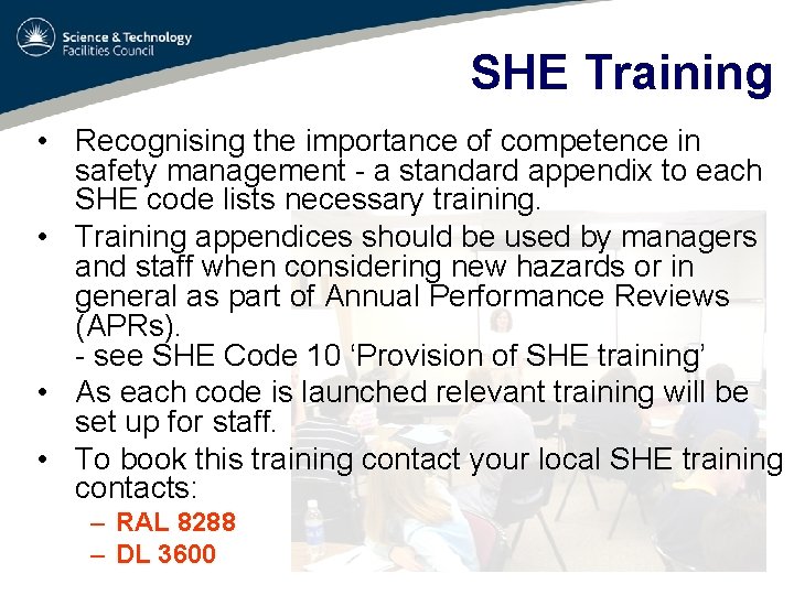 SHE Training • Recognising the importance of competence in safety management - a standard