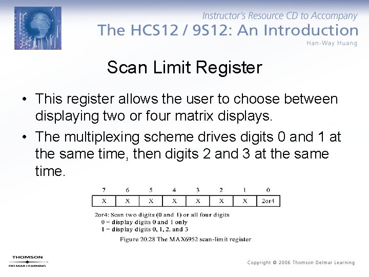 Scan Limit Register • This register allows the user to choose between displaying two