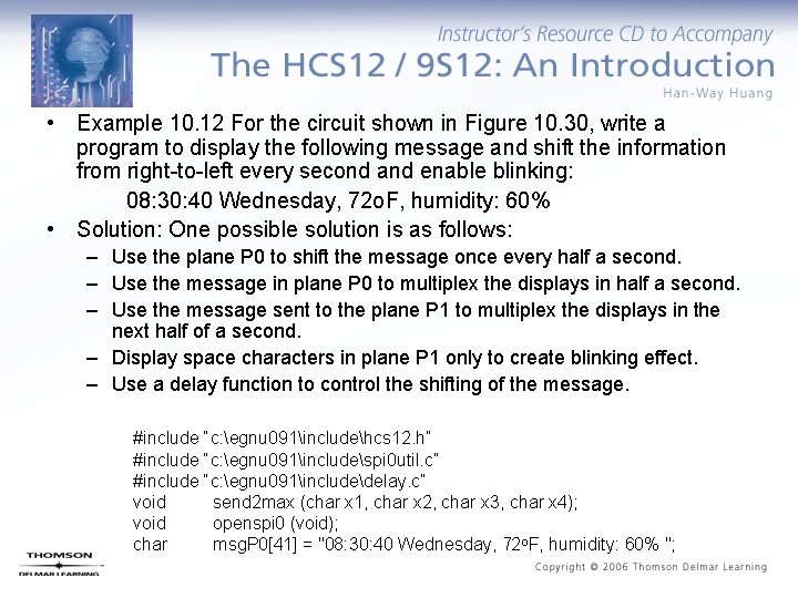  • Example 10. 12 For the circuit shown in Figure 10. 30, write