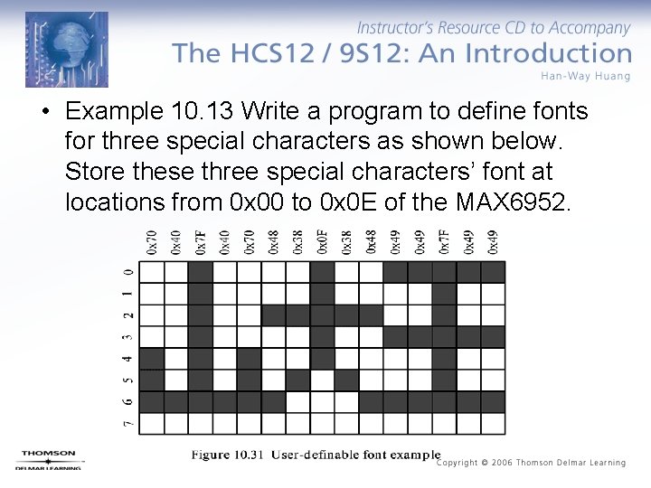  • Example 10. 13 Write a program to define fonts for three special
