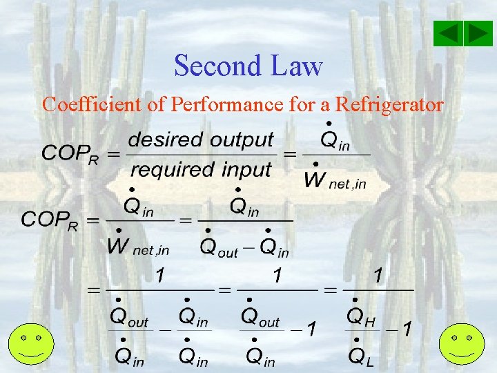 Second Law Coefficient of Performance for a Refrigerator 