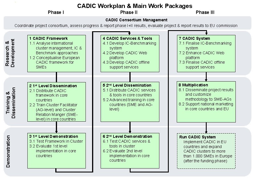 CADIC Workplan & Main Work Packages Phase III Research & Development 4 CADIC Services