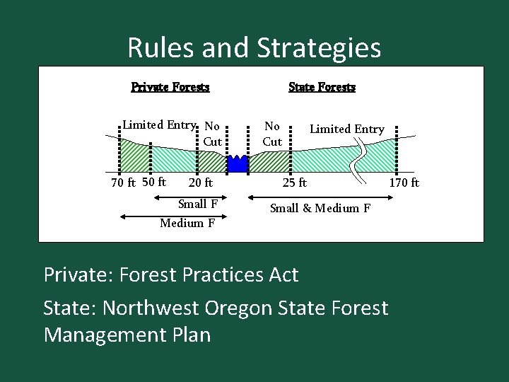 Rules and Strategies Private Forests Limited Entry No Cut 70 ft 50 ft 20