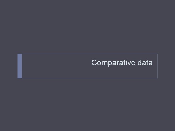 Comparative data Comparative data