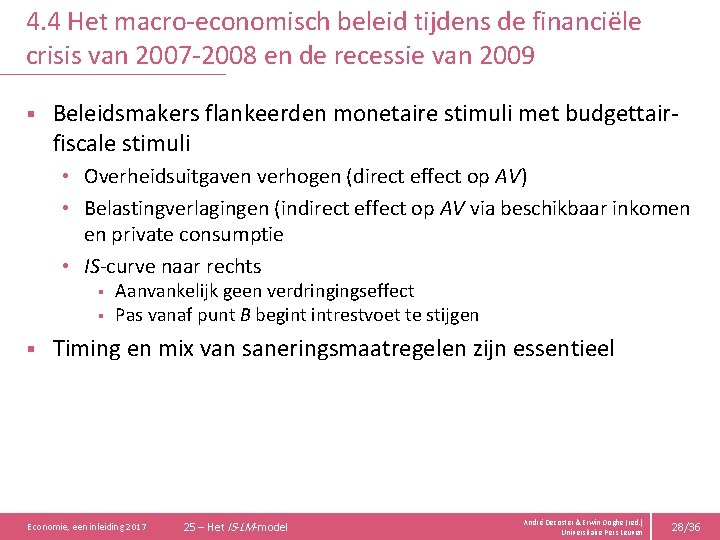 4. 4 Het macro-economisch beleid tijdens de financiële crisis van 2007 -2008 en de