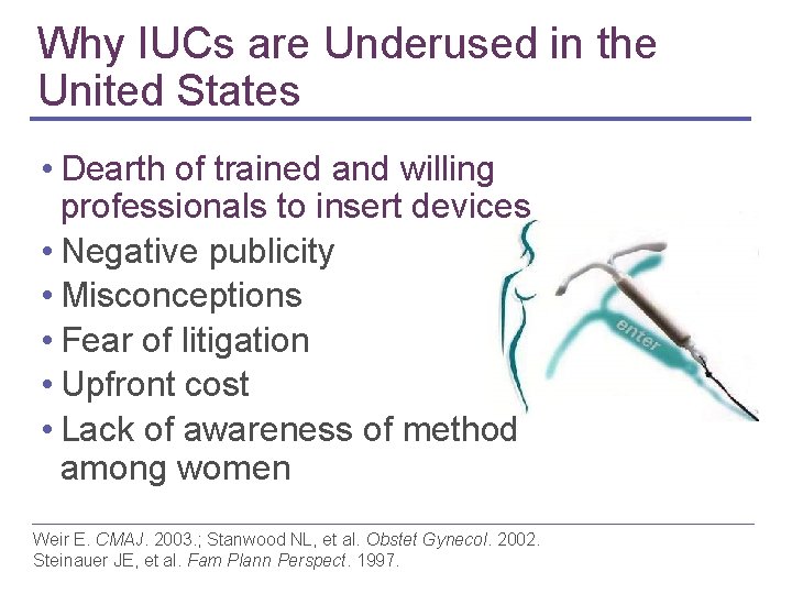 Why IUCs are Underused in the United States • Dearth of trained and willing Why IUCs are Underused in the United States • Dearth of trained and willing