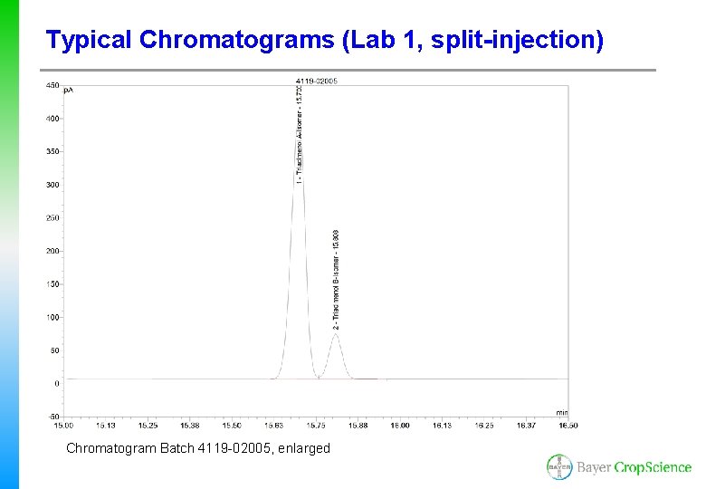 Typical Chromatograms (Lab 1, split-injection) Chromatogram Batch 4119 -02005, enlarged 