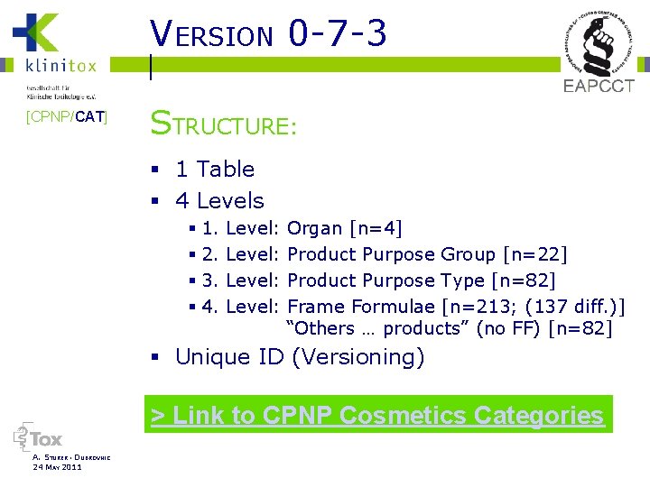 VERSION 0 -7 -3 [CPNP/CAT] STRUCTURE: § 1 Table § 4 Levels § 1.