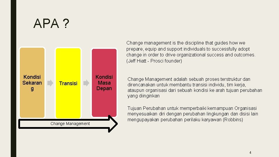 APA ? Change management is the discipline that guides how we prepare, equip and