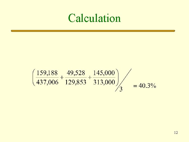 Calculation 12 