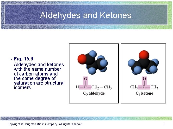 Aldehydes and Ketones → Fig. 15. 3 Aldehydes and ketones with the same number