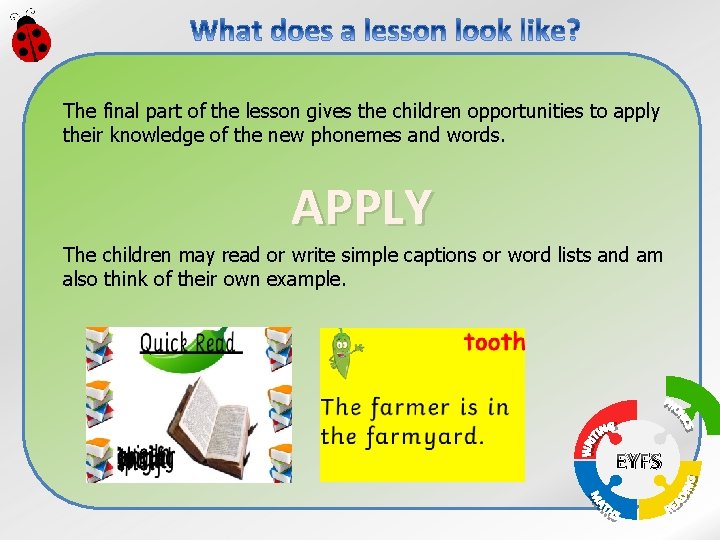 The final part of the lesson gives the children opportunities to apply their knowledge