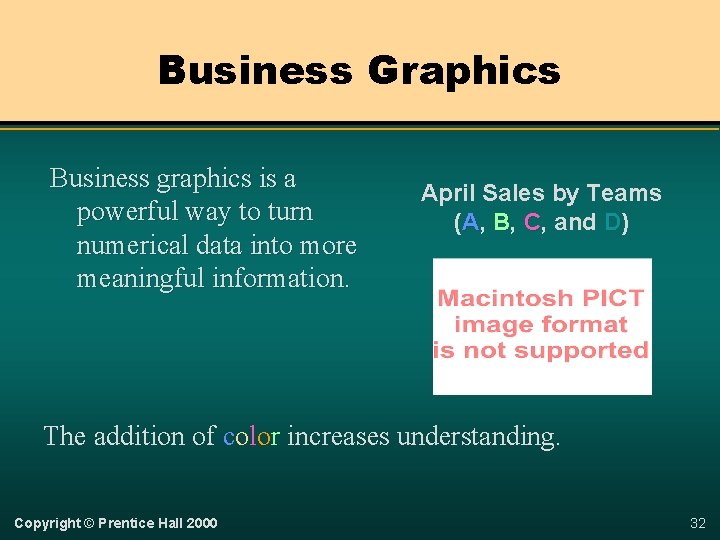 Business Graphics Business graphics is a powerful way to turn numerical data into more