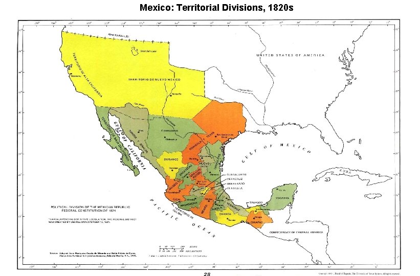 Mexico: Territorial Divisions, 1820 s 