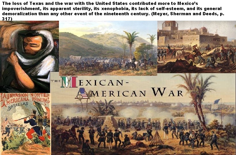 The loss of Texas and the war with the United States contributed more to