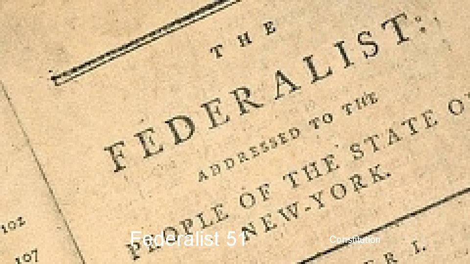 Federalist 51 Constitution 