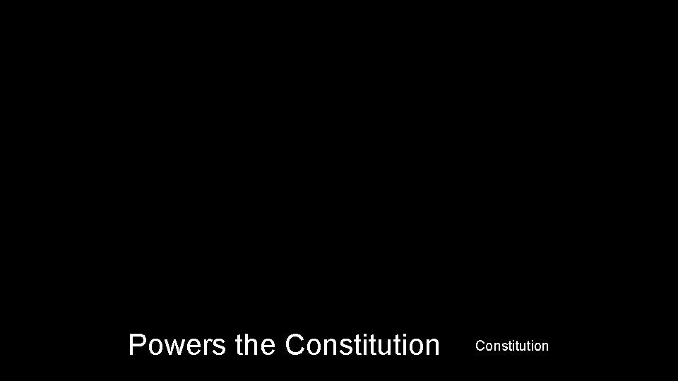 Powers the Constitution 