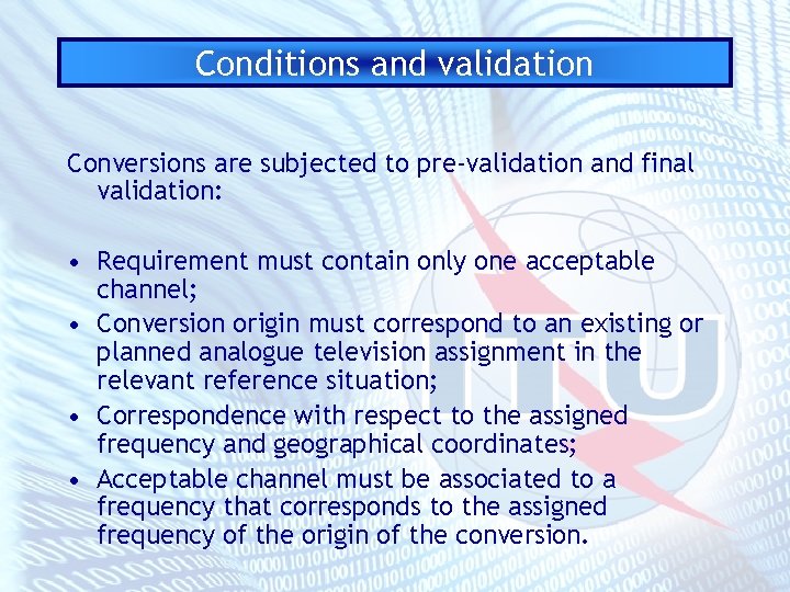 Conversion Of Analogue Assignments Protection Of Existing And