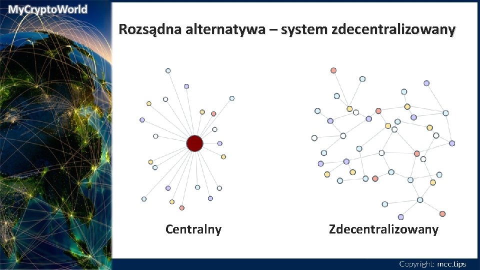 Rozsądna alternatywa – system zdecentralizowany Centralny Zdecentralizowany 