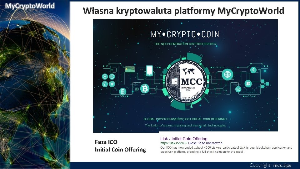 Własna kryptowaluta platformy My. Crypto. World Faza ICO Initial Coin Offering 
