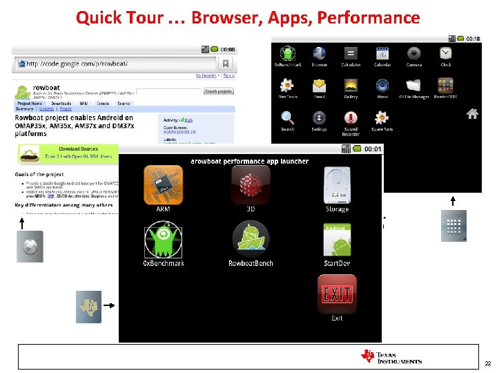 Quick Tour … Browser, Apps, Performance 22 