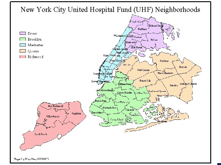 New York City United Hospital Fund (UHF) Neighborhoods 