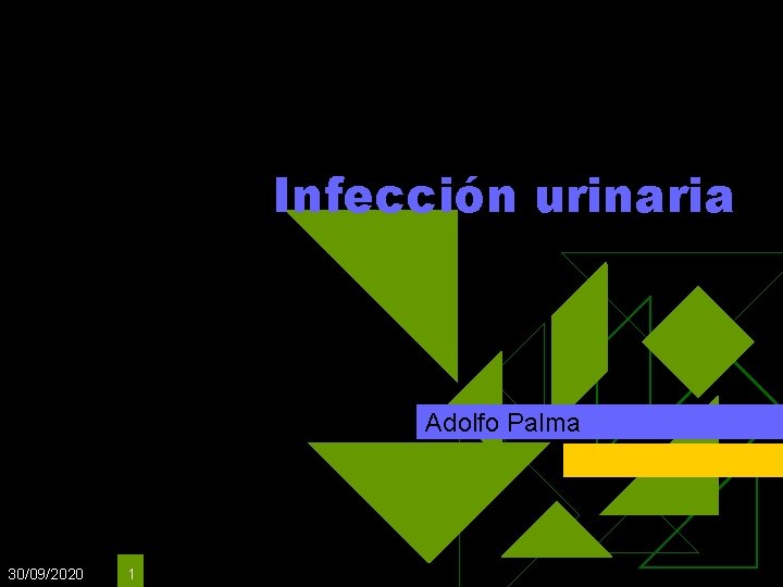 Infección urinaria Adolfo Palma 30/09/2020 1 Infección urinaria Adolfo Palma 30/09/2020 1
