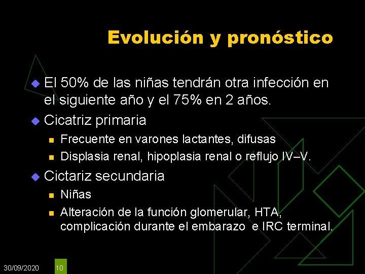 Evolución y pronóstico El 50% de las niñas tendrán otra infección en el siguiente Evolución y pronóstico El 50% de las niñas tendrán otra infección en el siguiente
