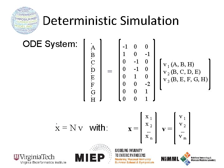 Deterministic Simulation ODE System: . . A. B. C. D. E. F. G. H
