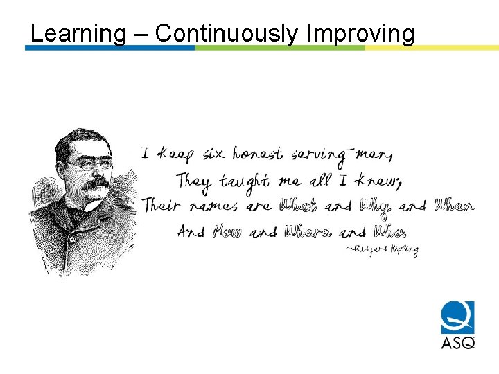 Learning – Continuously Improving 