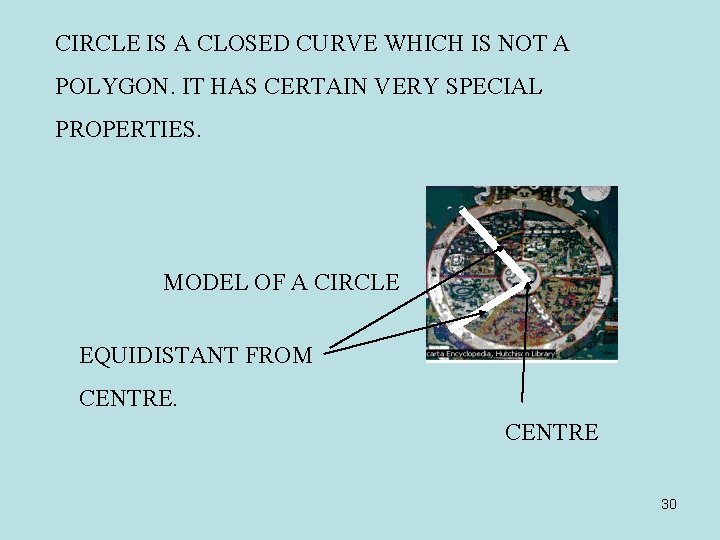 CIRCLE IS A CLOSED CURVE WHICH IS NOT A POLYGON. IT HAS CERTAIN VERY