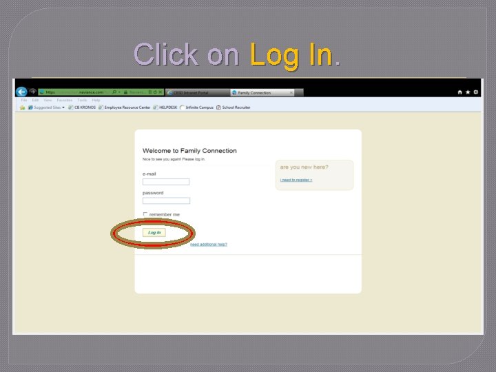 Click on Log In. 