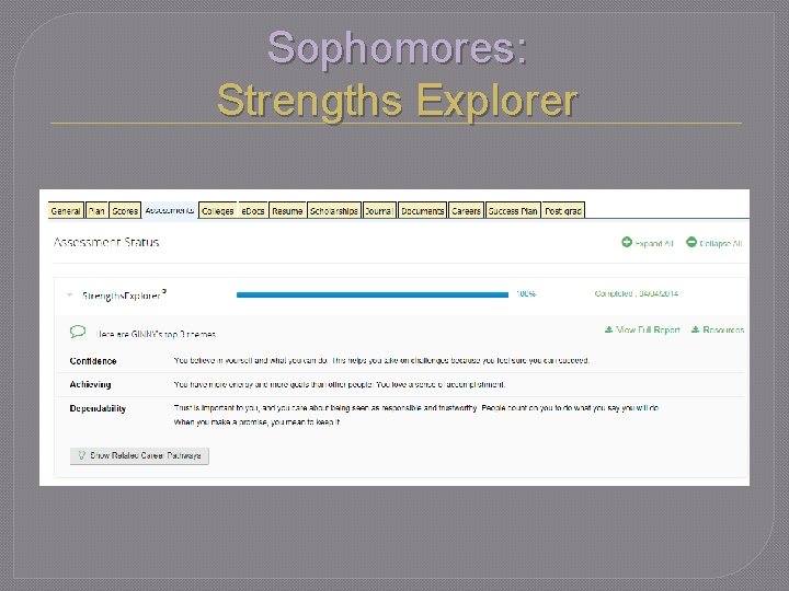 Sophomores: Strengths Explorer 
