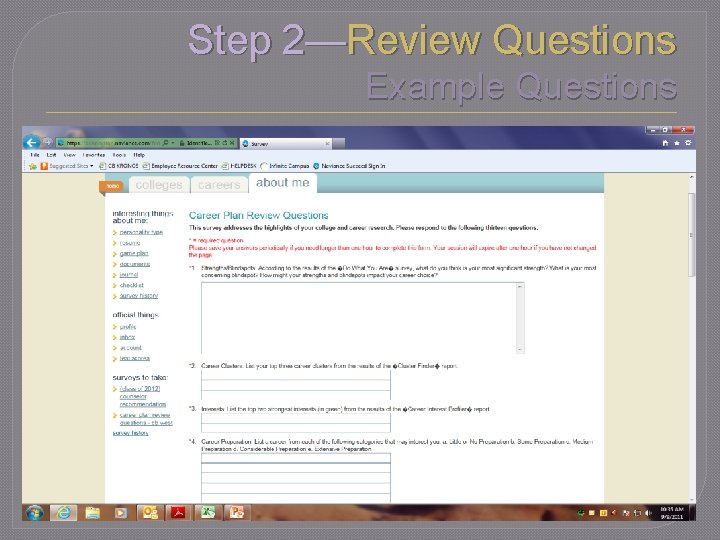Step 2—Review Questions Example Questions 