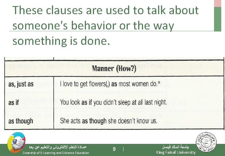 These clauses are used to talk about someone's behavior or the way something is