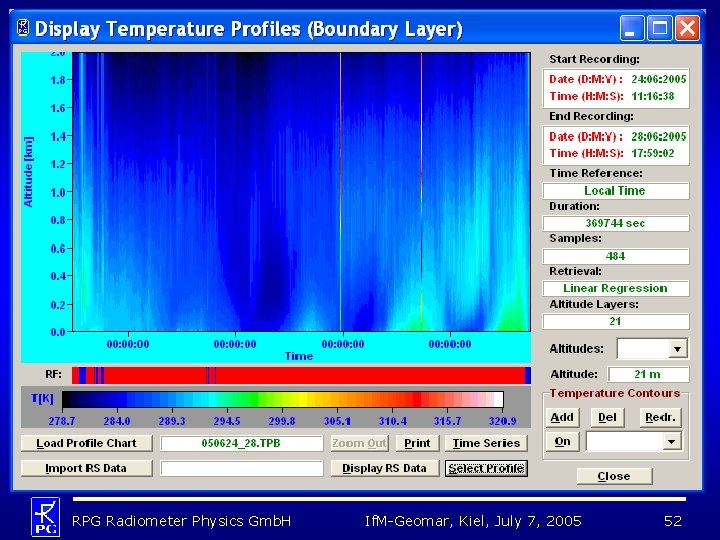 RPG Radiometer Physics Gmb. H If. M-Geomar, Kiel, July 7, 2005 52 