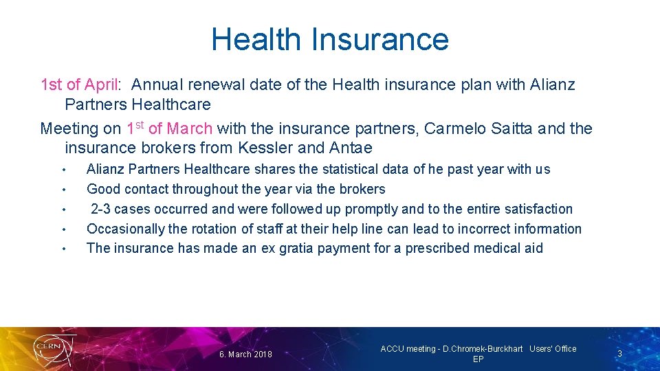 Health Insurance 1 st of April: Annual renewal date of the Health insurance plan