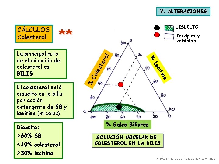 V. ALTERACIONES ** colesterol Co les te ro l ina SB cit Disuelto: Le