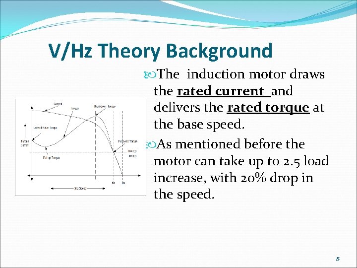 V/Hz Theory Background The induction motor draws the rated current and delivers the rated