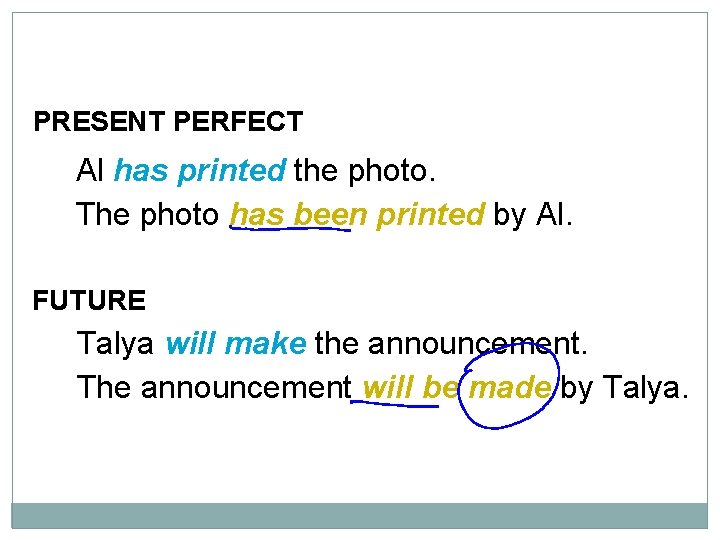 10 -2 FORM OF THE PASSIVE PRESENT PERFECT Al has printed the photo. The