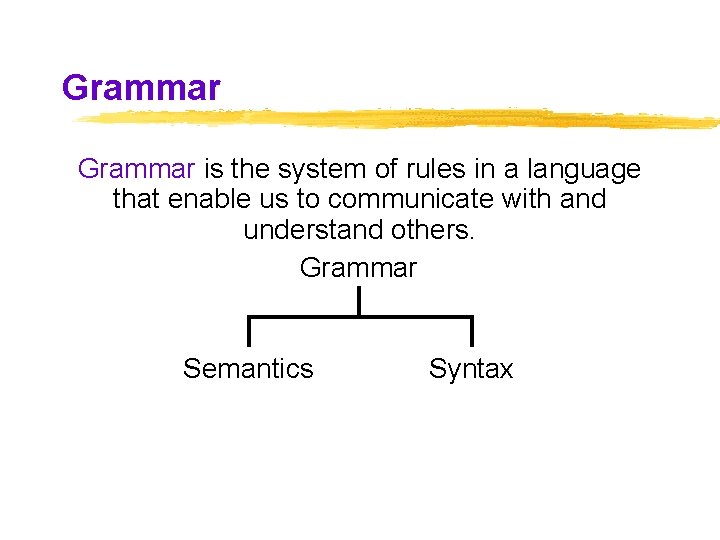 Grammar is the system of rules in a language that enable us to communicate Grammar is the system of rules in a language that enable us to communicate