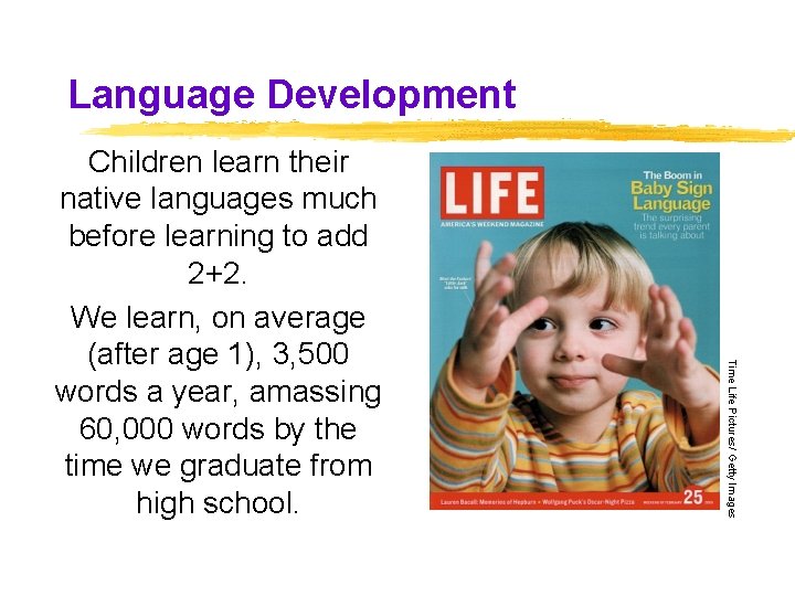 Language Development Time Life Pictures/ Getty Images Children learn their native languages much before Language Development Time Life Pictures/ Getty Images Children learn their native languages much before