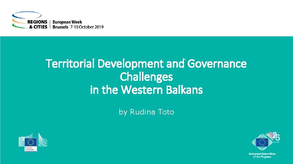 Territorial Development and Governance Challenges in the Western Balkans by Rudina Toto 