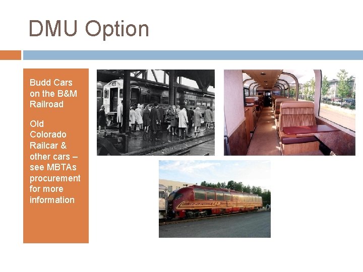 DMU Option Budd Cars on the B&M Railroad Old Colorado Railcar & other cars