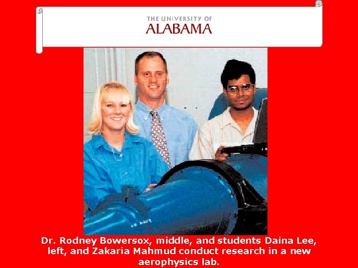 Dr. Rodney Bowersox, middle, and students Daina Lee, left, and Zakaria Mahmud conduct research