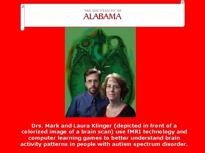 Drs. Mark and Laura Klinger (depicted in front of a colorized image of a