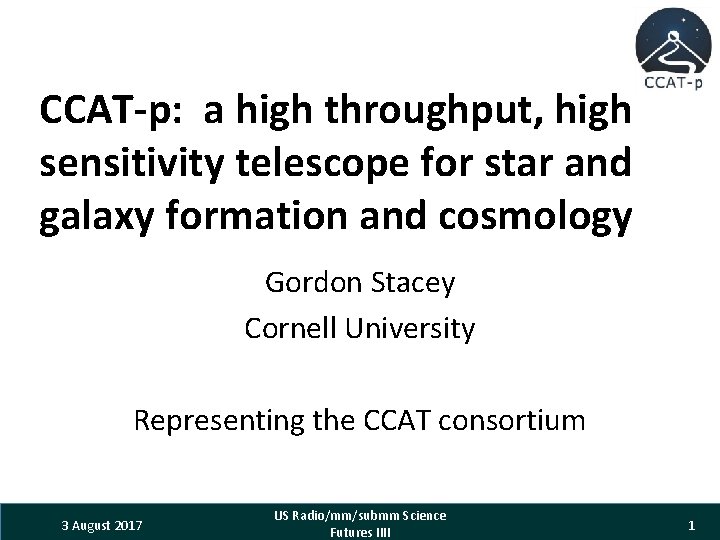 CCAT-p: a high throughput, high sensitivity telescope for star and galaxy formation and cosmology