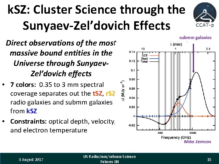 k. SZ: Cluster Science through the Sunyaev-Zel’dovich Effects Direct observations of the most massive