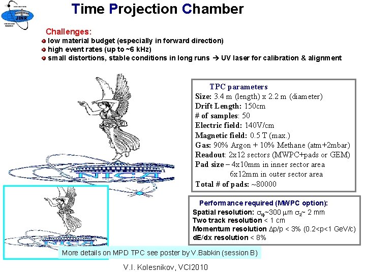 Time Projection Chamber Challenges: low material budget (especially in forward direction) high event rates